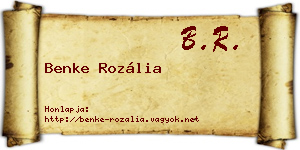 Benke Rozália névjegykártya