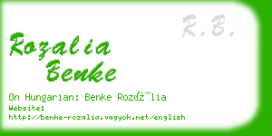 rozalia benke business card